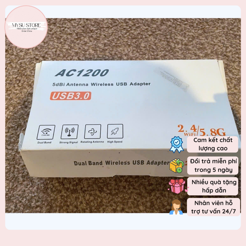 AC 1200 Antenna Wireless USB Adapter Kết Nối Wifi Di Động Thu Và Phát Sóng Wifi Cực Mạnh Tiện Lợi