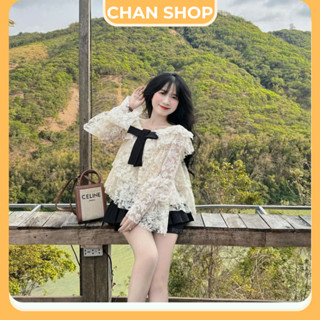 Set Váy Ren Hoa Tay Bồng Phối Ren Áo Kiểu Hở Vai Mix Chân Váy Xoè Tầng Phong Cách Tiểu Thư