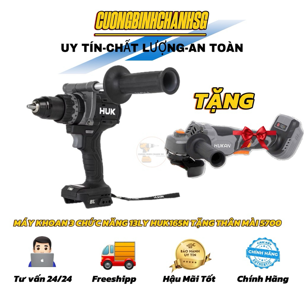 (SHIP HỎA TỐC) GEN3 MÁY KHOAN 13LY 165NM HUK 13LY G3-F165Pro CHÍNH HÃNG BẢO HÀNH 1 NĂM