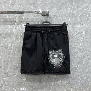 Quần short gió nam KZ đen in hình mặt hổ vằn trắng cạp chun dây rút lót lưới cao cấp fom dáng boy phố siêu