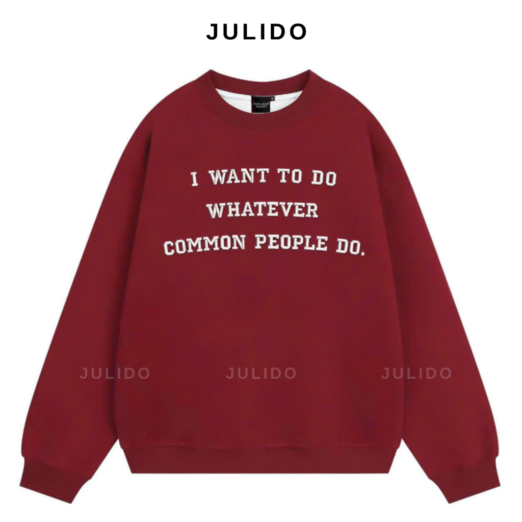 Áo sweater nỉ lót lông cáo JULIDO dày ấm mùa đông