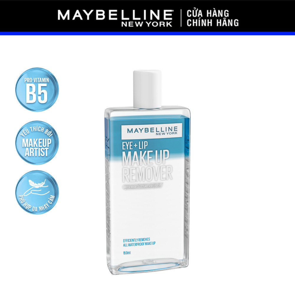 Nước tẩy trang mắt và môi Maybelline New York Eye & Lip Makeup Remover 150ml | BigBuy360 - bigbuy360.vn