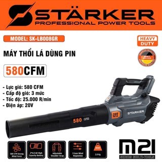 Máy Thổi Bụi Công Nghiệp Chính Hãng STARKER580CFM, Công Suất 3500W, Siêu Mạnh 580CFM, Chân Makita M2