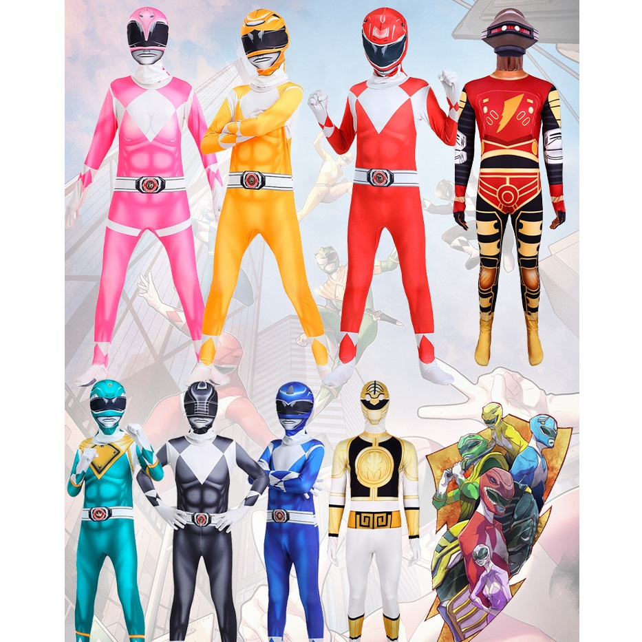 [HỎA TỐC] Đồ hoá trang Siêu Nhân Power Rangers Cosplay 5 anh em siêu nhân Halloween
