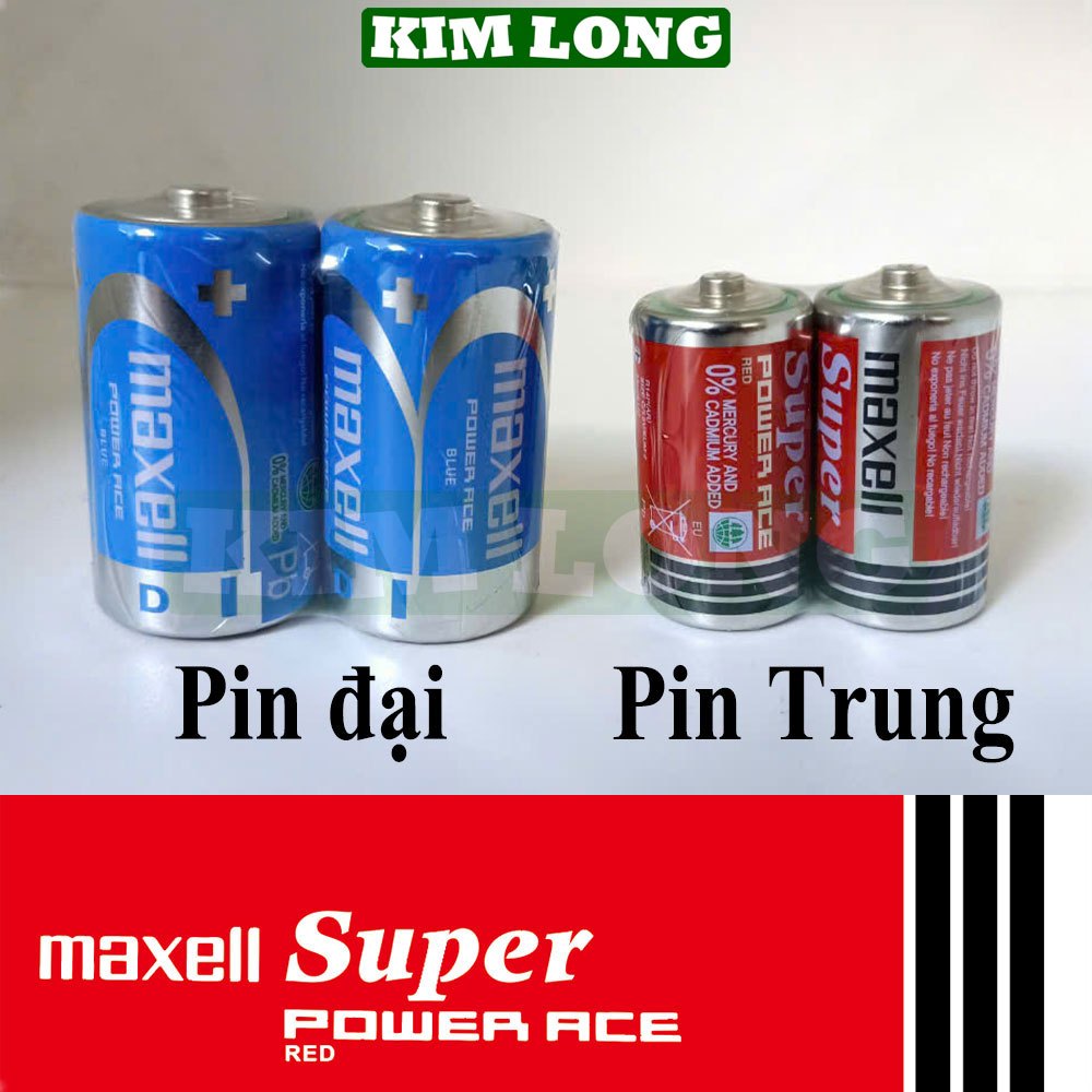 Pin đại pin trung Maxell R20P(Size D),R14P(Size C),pin than(carbon)1.5V.dụng cho bếp gas Âm,đèn pin,