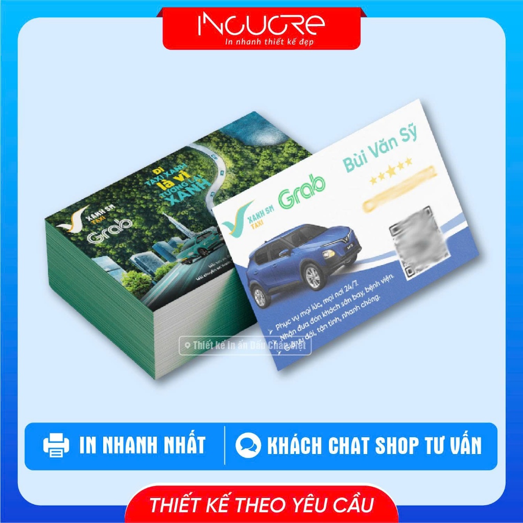 In Card Taxi Xanh SM - Name Card Taxi Mai Linh - Danh Thiếp Taxi Vinasun - Card Visit Taxi Cá Nhân
