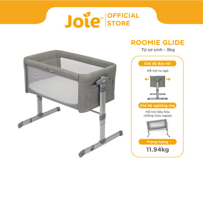 Nôi ngủ cạnh giường cho bé Joie Roomie Glide dành bé sơ sinh đến 9 kg có thể hạ thành điều chỉnh độ cao