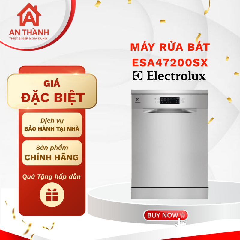 Máy Rửa Bát Electrolux ESA47200SX Tiện Lợi Cho Gia Đình, Sạch Khuẩn Tối Ưu