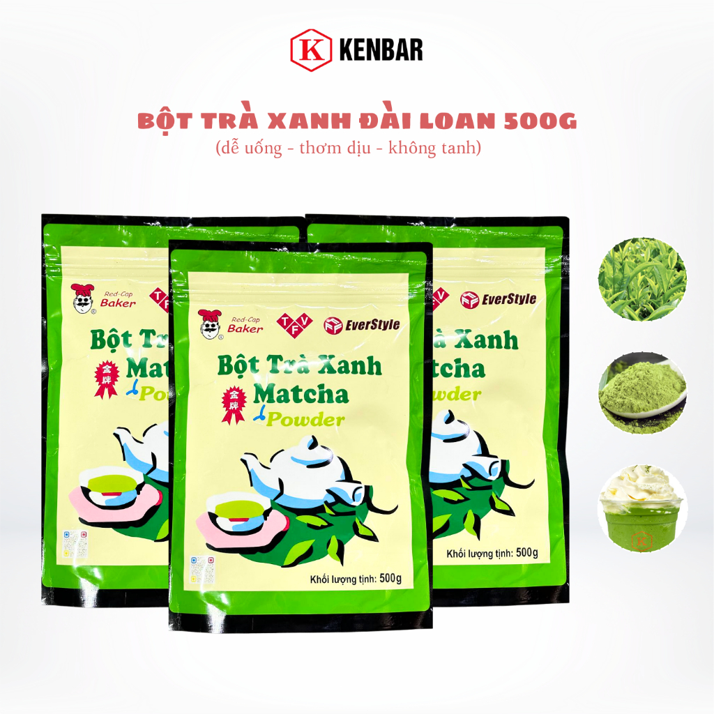 Bột Matcha Đài Loan, Bột Trà Xanh 500Gram - matcha Lattle, trà sữa matcha, matcha đá xay, Nguyên Liệu Pha Chế KENBAR