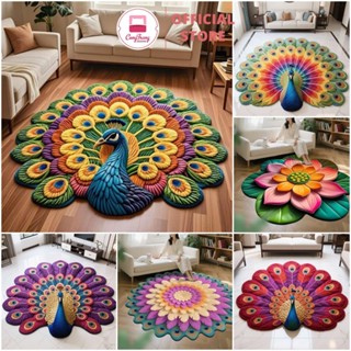 Thảm Ngồi Bệt, Đệm ngồi bệt Bali Decor Con Công, trang trí quán cafe, trà chanh - Nhiều Kích Thước