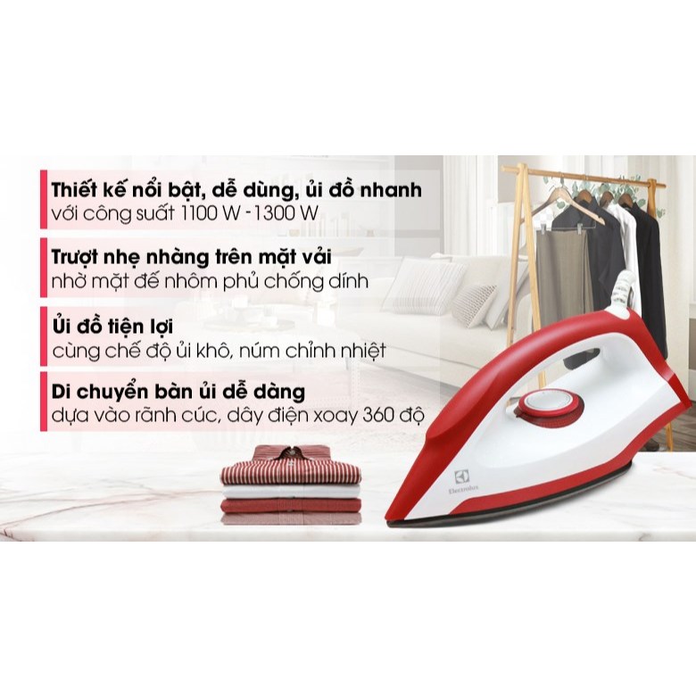 Bàn ủi khô Electrolux EDI1004 1300W, EDI2004 1300W hàng trưng bày