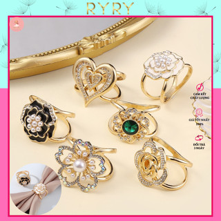  Nút Khóa Cài Khăn 3,5cm Khuy Cài Khăn Lụa Quàng Cổ Áo Khoác Dạ Tạo Nhiều Kiểu Đa Năng Xinh Xắn Phong Cách Hàn Quốc Sáng 