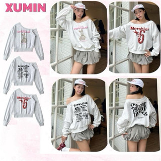  Áo Baby Sweater Trễ Vai Dáng Boxy Rộng Lệch Vai Màu Xám Tiêu In Hình Nhiều Phân Loại   Sw Lệch Vai Dáng Boxy  