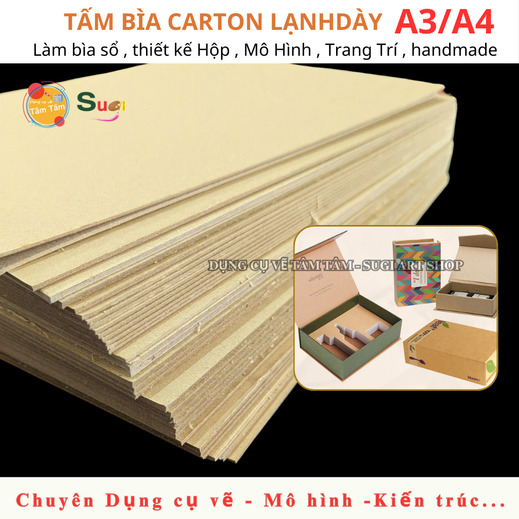 [ Tâm Tâm ] Bìa Carton lạnh làm bìa sổ, thiết kế hộp đựng, Bìa làm mô hình , Giấy Binh mô hình