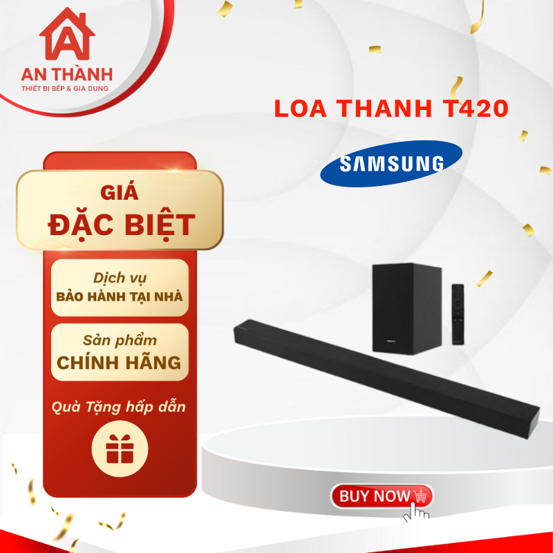 Loa Samsung HW-T420 – Loa Thanh 2.1 Kênh, Công Suất 150W, Bass Mạnh Mẽ, Âm Thanh Tốt