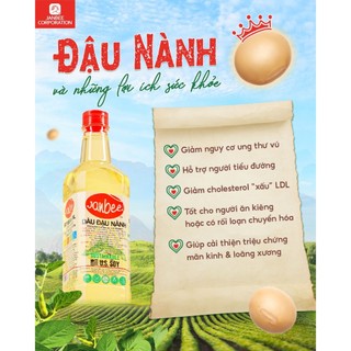 Dầu Đậu Nành Janbee Chai 1 Lít Nguyên Chất 100%, Không Trans Fat