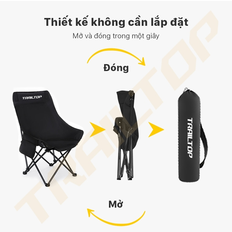 【COD】Trailtop Ghế Gấp Gọn Dã Ngoại Ghế Cắm Trại Ghế Câu Có Thể Gấp Khả Năng Chịu Lực150kg Chống Nước | BigBuy360 - bigbuy360.vn