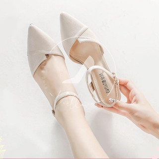 (XẢ KHO) Giày 3 phân mũi nhọn (1 KIỂU) màu kem P1A