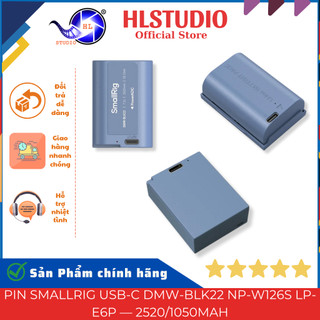 Pin SmallRig USB-C DMW-BLK22 NP-W126S LP-E6P — 2520/1050mAh — Sạc Nhanh 5V (SmallRig 4906/5062/5406)