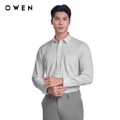 OWEN - Áo sơ mi dài tay Regularfit AR250027DT màu Trắng chất liệu Viscose-Polyester-Spandex