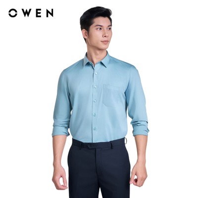 Owen - Áo sơ mi dài tay Regular Fit AR250085DT. màu Xanh chất liệu Bamboo spandex