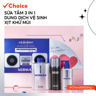 Sữa Tắm 3 In 1 350g, Dung Dịch Vệ Sinh 100ml, Xịt Khử Mùi 100ml Nerman FM1-2436-4 Quà Tặng Phát Nhạc