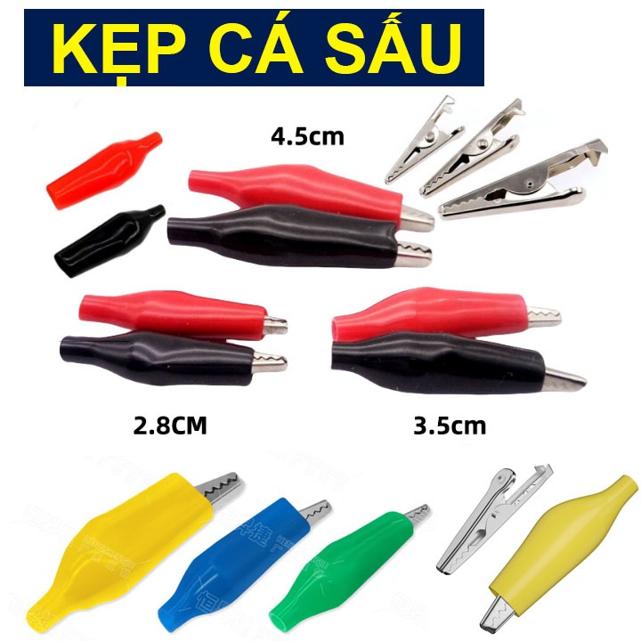 Kẹp Cá Sấu Kẹp Bình Acquy Kẹp Giữ Dây Điện Kẹp Cá Sấu Nhỏ Vừa To