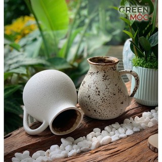  Bình gốm dáng ca sữa men sủi Atlantic nhỏ xinh vintage cắm hoa decor trang trí làm quà tặng sinh nhật 