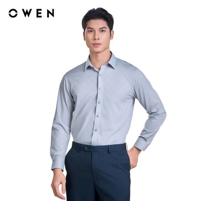 OWEN - Áo sơ mi dài tay Slim Fit AS250030D màu Xám chất liệu Viscose- Polyester-Corn fabric-Spandex
