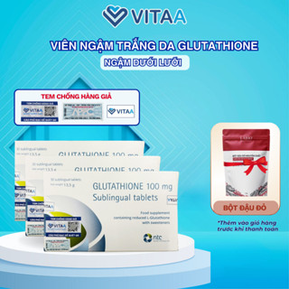 COMBO 3 HỘP Viên Ngậm Trắng Da GLUTATHIONE 100mg SUBLINGUAL TABLETS Nhập Nhẩu Italy