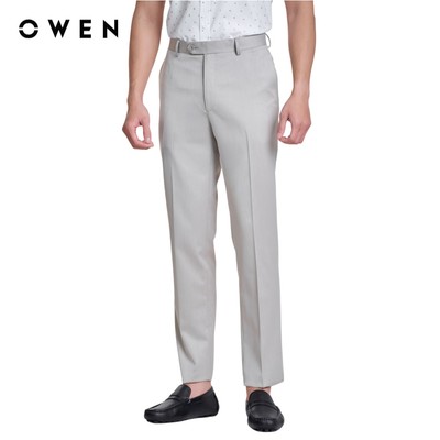 OWEN - Quần tây Slim Fit QS252423 màu Be chất liệu Polyester-Rayon-Spandex
