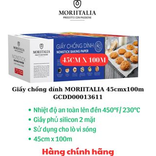 Giấy chống dính moriitalia 45cmx100m mã GCDD00013611 dùng lót nướng bánh, hấp, gói bánh chống dính an toàn thực phẩm