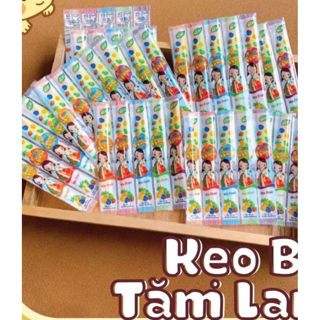 Vỉ Kẹo Tăm Lạnh CC Stick Vị Trái Cây Thái Lan (gói 4g, 3 thanh), đồ ăn vặt tuổi thơ