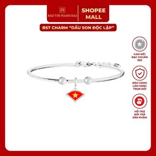 Combo lắc tay bạc 925 mã CB 1 charm mix bi BST A80 DẤU SON ĐỘC LẬP Bảo Tín Mạnh Hải