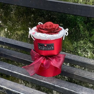 (Tặng kèm túi+ thiệp) Bó hoa sáp nhũ mini 1 bông cốt trụ siêu xinh quà tặng bạn nữ 8/3, 20/10, Valentine