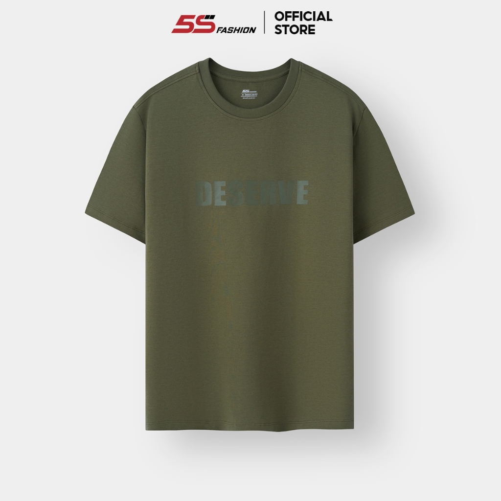 Áo Thun Nam 5S FASHION In Chữ DESERVE Chất Cotton Nhẹ, Mát, Thoáng Khí Phom Regular ATS25049