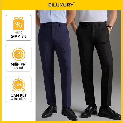 [T8_ĐỒNG GIÁ 479K] Quần Âu Nam Cạp Tăng Giảm Biluxury 9QAUB535/9QAUB536 Form Slimfit Chất Vải Mềm Mịn Mỏng Nhẹ