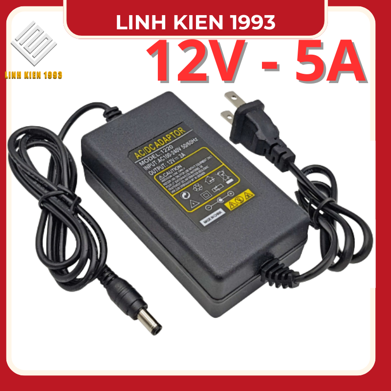 Adapter nguồn 12V 5A cao cấp – Adapter đổi nguồn AC sang DC 12V 5A, nguồn tổ ong, nguồn LED