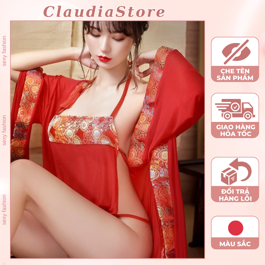 Set Đồ Ngủ Mỹ Nhân Sexy DN26 CHE TÊN – Set Choàng + Yếm Cosplay Mỹ Nhân Trung Hoa Quyến Rũ