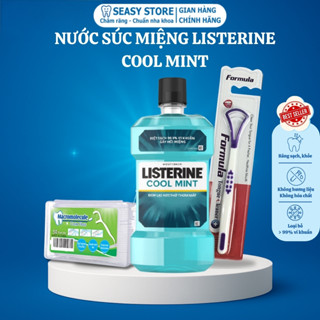 Nước súc miệng Listerine Cool Mint ngừa sâu răng diệt khuẩn giữ hơi thở thơm mát dài lâu