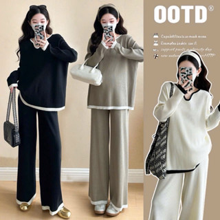  Sét bộ đồ sét bầu THU ĐÔNG thiết kế ÁO KÈM QUẦN ỐNG RỘNG VIỀN xinh xắn tiện lợi,quần có chun chỉnh S70 