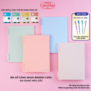  Sổ Còng Nhựa Binder 2 Đầu A5 B5 Bìa Nhựa PP Binder 10 Còng Nhựa Thay Giấy Refill Dễ Dàng LA5 B5-16-009 