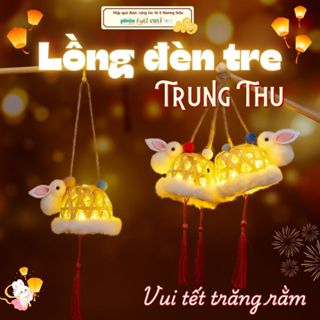Lồng Đèn Tre, Đèn Lồng Trung Thu Thỏ Tre Mini, Trang Trí Mùa Trung Thu