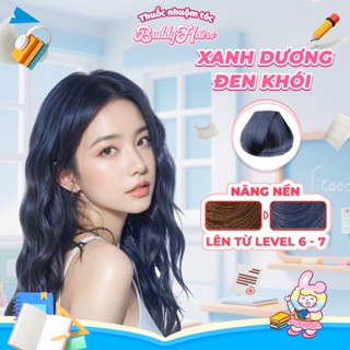 Thuốc nhuộm tóc màu XANH DƯƠNG ĐEN KHÓI, XANH ĐEN KHÓI, thuốc nhuộm tóc không cần tẩy, kem nhuộm tóc tại nhà Buddyhairs