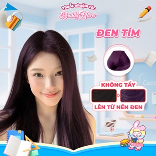 Thuốc nhuộm tóc màu ĐEN TÍM, TÍM ĐEN thuốc nhuộm tóc không cần tẩy, kem nhuộm tóc tại nhà Buddyhairs tặng kèm dụng cụ "