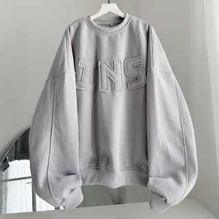Áo Nỉ BOXY INS Chất Nỉ Bông Dầy Dặn Thêu Đắp Vải - Áo Sweater Form Rộng Nam Nữ Nhiều Màu_SSSTore