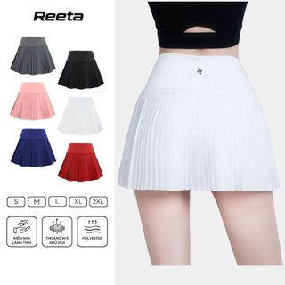 Chân váy xếp ly thể thao Reeta có quần bảo hộ 2 lớp,tập pickleball, tennis, cầu lông,chạy bộ...A3025