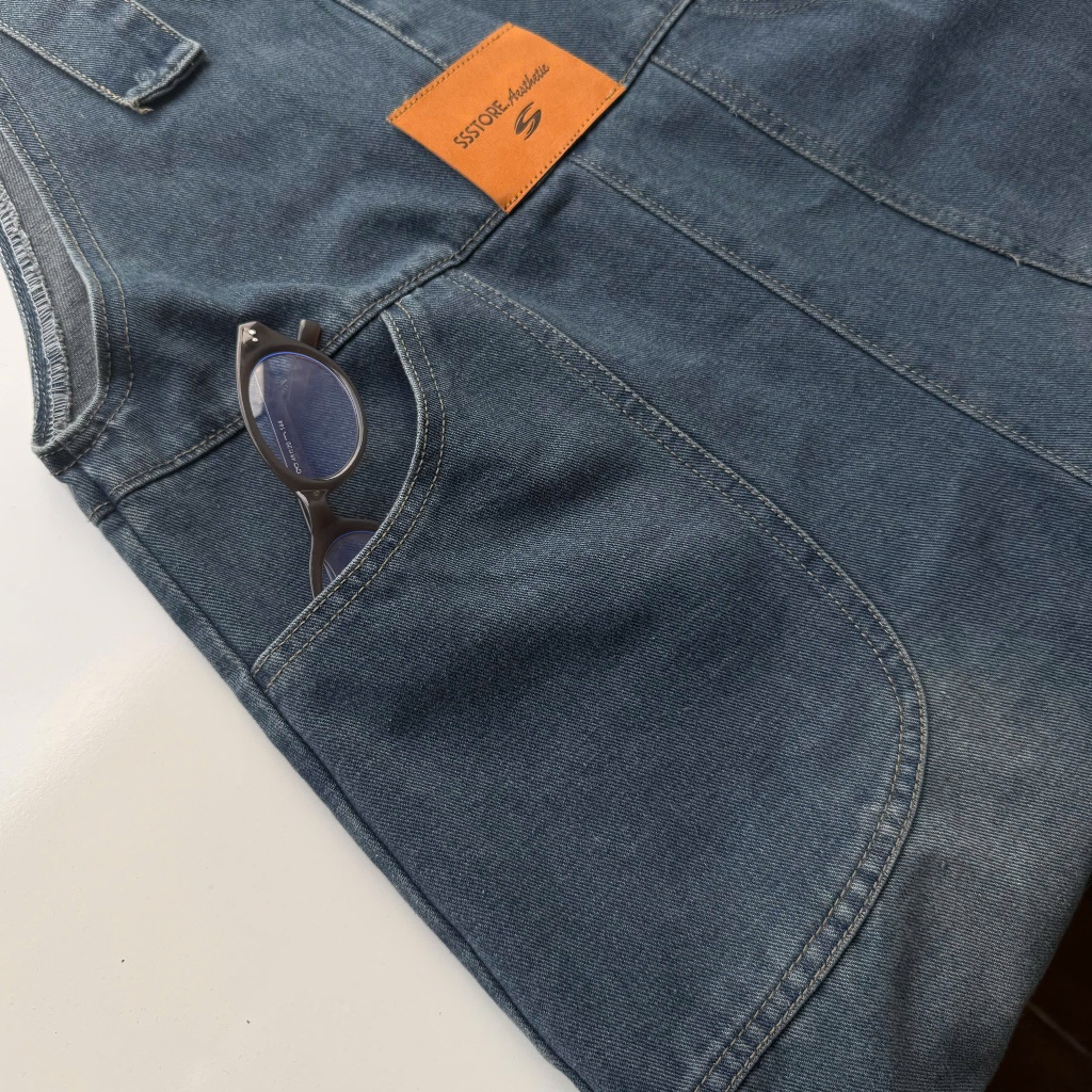 Quần Yếm Jeans SSS.A Form Unisex Túi Rộng Cá Tính | SSSTore.Aesthetic | BigBuy360 - bigbuy360.vn