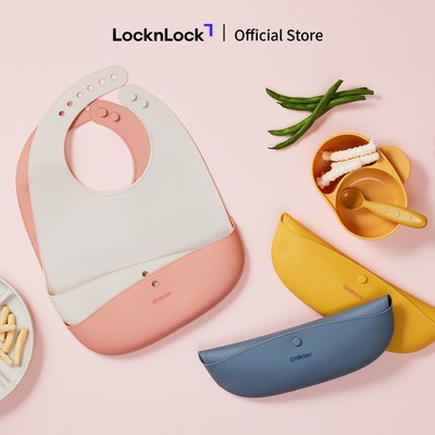 Yếm ăn cho bé LocknLock Little Luv Silicone Feeding Bib chất liệu silicone LBB430 - Nhiều màu