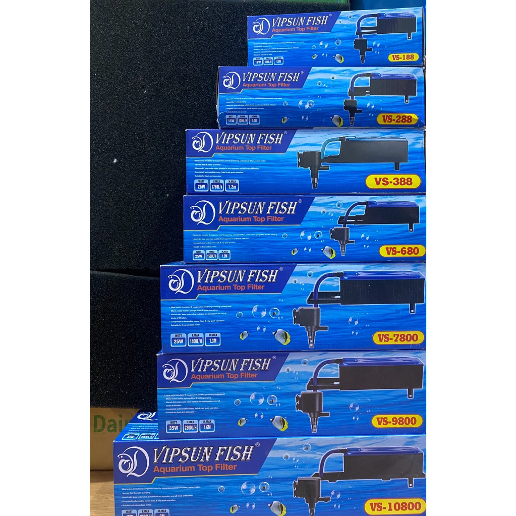 Máy Bơm Lọc Máng Hồ Cá Vipsun VS 188 - 288 - 388 - 680 -7200- 9800 - 10800 - XEM KĨ PHÂN LOẠI